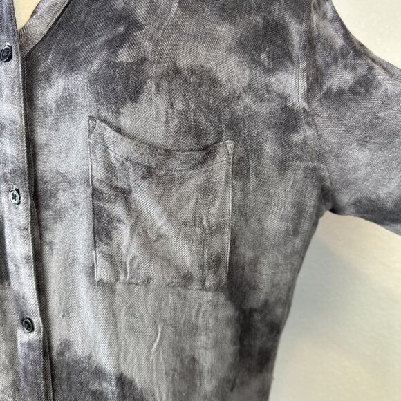 Rails Womens Hunter Long Sleeve Button Up Top Shirt Size L Charcoal Tie Dye - Picture 4 of 10